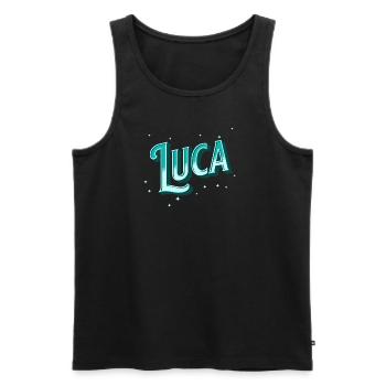 Luca Namen personalisiert - Männer Premium Bio Tank Top - Schwarz - Vorne - AI Model Male 178 light (178cm)