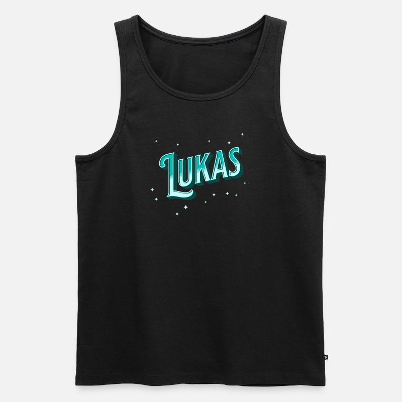 Lukas Namen personalisiert - Männer Premium Bio Tank Top - Schwarz