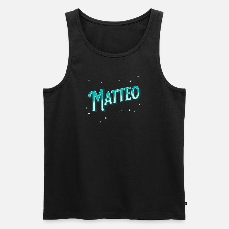 Matteo name personalized - Men's Premium Organic Tank Top - black