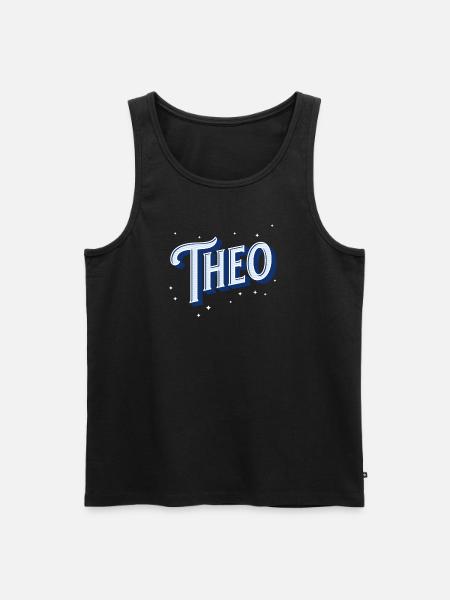 Theo name personalized - Men's Premium Organic Tank Top - black