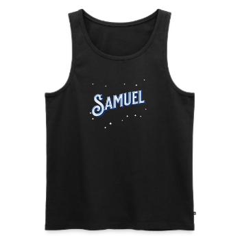 Samuel Namen personalisiert - Männer Premium Bio Tank Top - Schwarz - Vorne - AI Model Male 178 light (178cm)