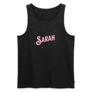 Sarah Namen personalisiert - Männer Premium Bio Tank Top - Schwarz - Vorne - AI Model Male 178 light (178cm)