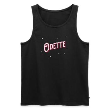 Nom Odette personnalisé - Débardeur bio Premium Homme - noir - Devant - Michal (187cm)