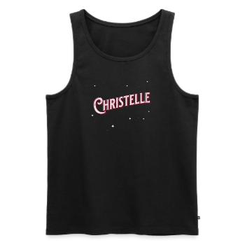 Noms Christelle personnalisés - Débardeur bio Premium Homme - noir - Devant - Michal (187cm)