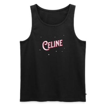Noms Céline personnalisés - Débardeur bio Premium Homme - noir - Devant - Michal (187cm)