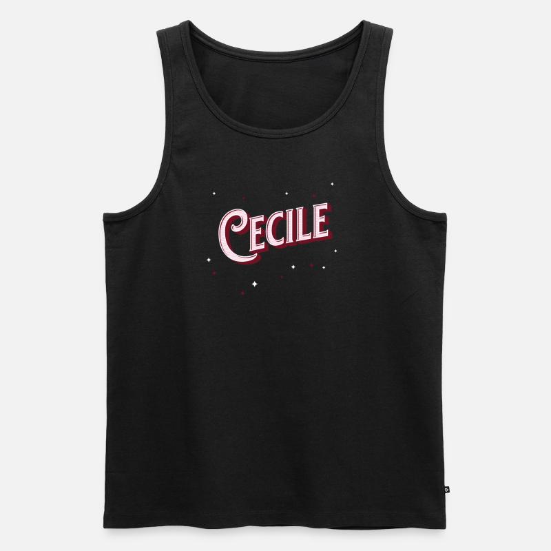 Cecile names personalized - Men's Premium Organic Tank Top - black