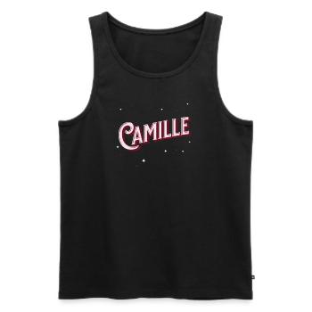 Noms Camille personnalisés - Débardeur bio Premium Homme - noir - Devant - Michal (187cm)