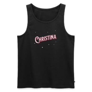 Nom de Christina personnalisé - Débardeur bio Premium Homme - noir - Devant - Michal (187cm)