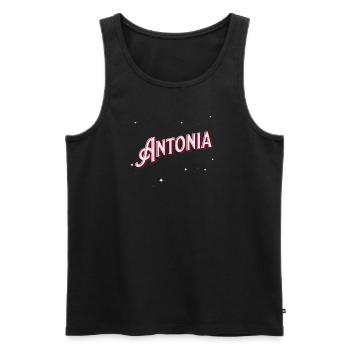 Antonia name personalized - Men's Premium Organic Tank Top - black - Front - AI Model Male 178 light (178cm)