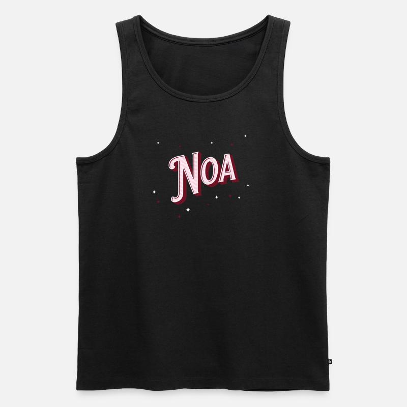 Noa name personalized - Men's Premium Organic Tank Top - black