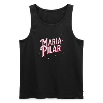 Maria Pilar name personalized - Men's Premium Organic Tank Top - black - Front - AI Model Male 178 light (178cm)