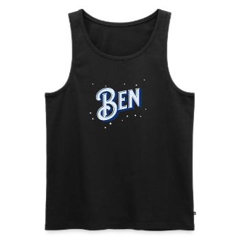 Ben Namen personalisiert - Männer Premium Bio Tank Top - Schwarz - Vorne - AI Model Male 178 light (178cm)