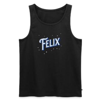 Nom Felix personnalisé - Débardeur bio Premium Homme - noir - Devant - Michal (187cm)