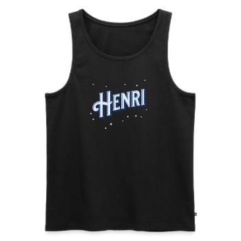 Henri names personalized - Men's Premium Organic Tank Top - black - Front - AI Model Male 178 light (178cm)