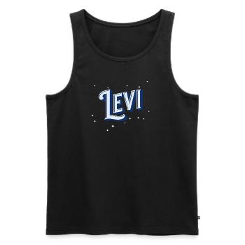 Levi Namen personalisiert - Männer Premium Bio Tank Top - Schwarz - Vorne - AI Model Male 178 light (178cm)