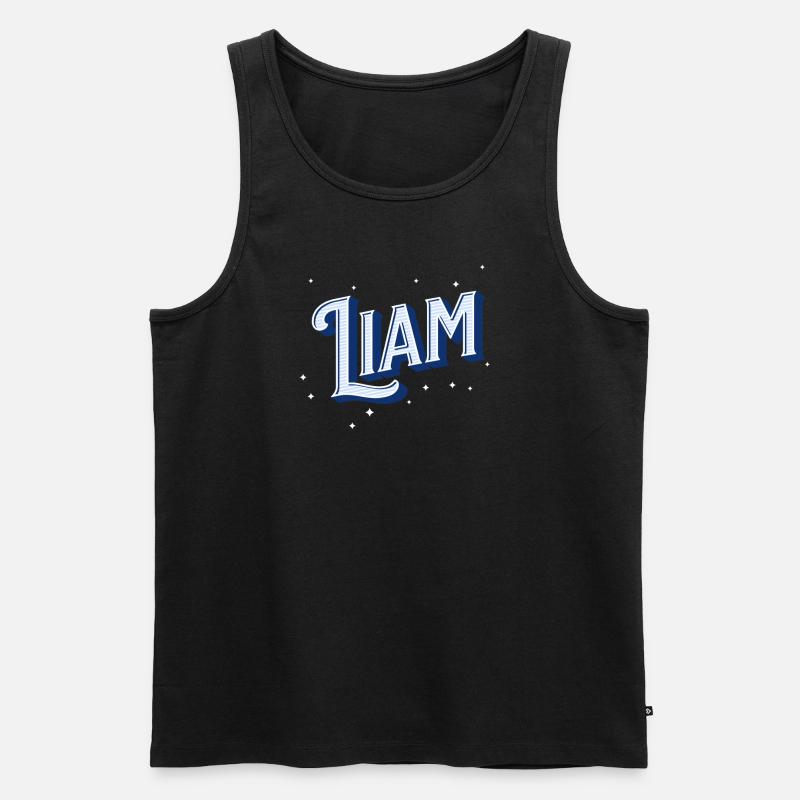 Liam Namen personalisiert - Männer Premium Bio Tank Top - Schwarz