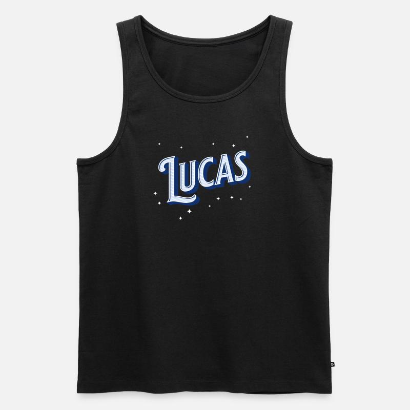 Lucas' name personalized - Men's Premium Organic Tank Top - black