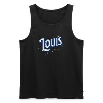 Louis name personalized - Men's Premium Organic Tank Top - black - Front - AI Model Male 178 light (178cm)