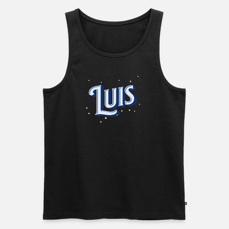 Luis Namen personalisiert - Männer Premium Bio Tank Top - Schwarz