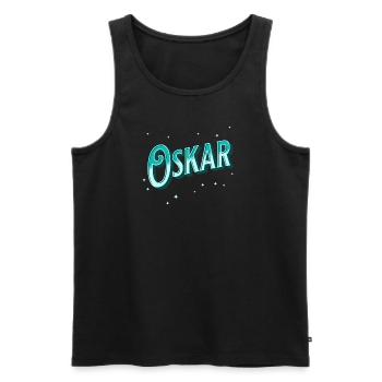 Oskar Namen personalisiert - Männer Premium Bio Tank Top - Schwarz - Vorne - AI Model Male 178 light (178cm)