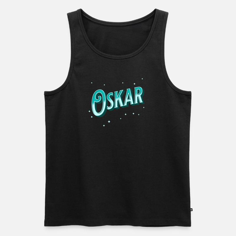 Oskar name personalized - Men's Premium Organic Tank Top - black