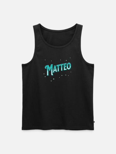 Nome Matteo personalizzato - Canottiera ecologica premium da uomo - nero