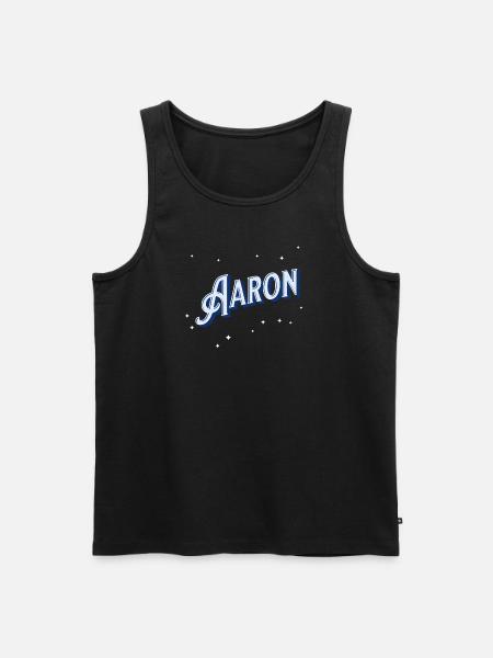 Aaron name personalized - Men's Premium Organic Tank Top - black