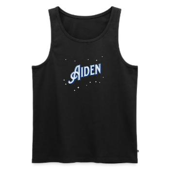 Aiden names personalized - Men's Premium Organic Tank Top - black - Front - AI Model Male 178 light (178cm)