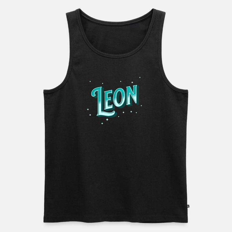 Leon names personalized - Men's Premium Organic Tank Top - black
