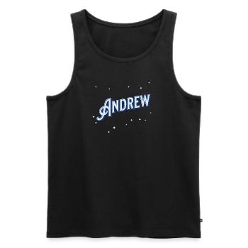 Andrew Namen personalisiert - Männer Premium Bio Tank Top - Schwarz - Vorne - AI Model Male 178 light (178cm)