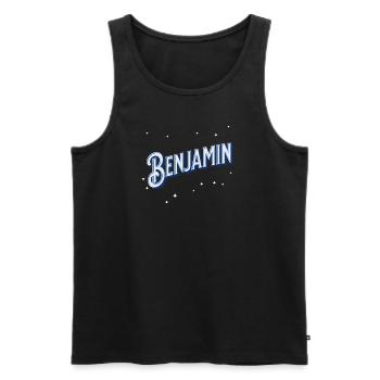 Benjamin Namen personalisiert - Männer Premium Bio Tank Top - Schwarz - Vorne - AI Model Male 178 light (178cm)