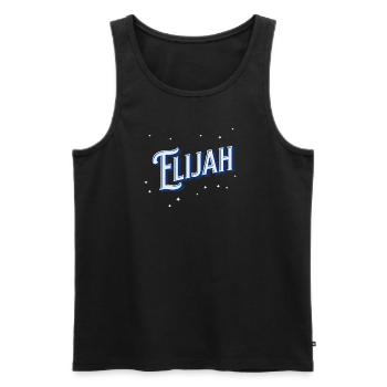 Elijah names personalized - Men's Premium Organic Tank Top - black - Front - AI Model Male 178 light (178cm)