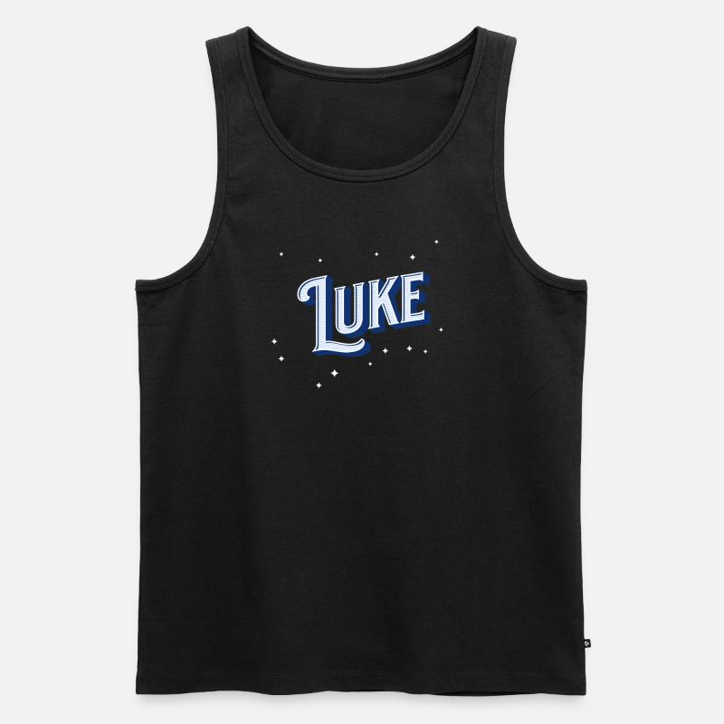 Luke name personalized - Men's Premium Organic Tank Top - black
