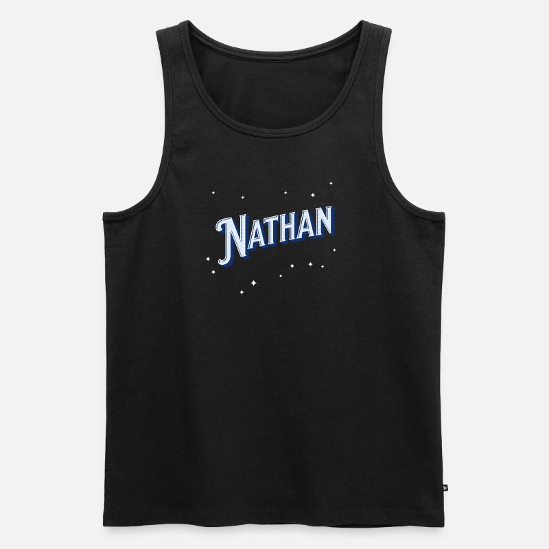 Nathan names personalized - Men's Premium Organic Tank Top - black