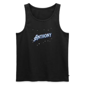Anthony Namen personalisiert - Männer Premium Bio Tank Top - Schwarz - Vorne - AI Model Male 178 light (178cm)
