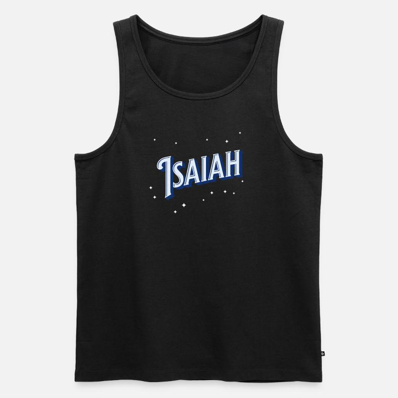 Isaiah Names Personalized - Men's Premium Organic Tank Top - black