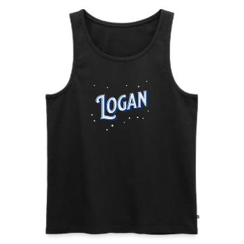 Noms Logan personnalisés - Débardeur bio Premium Homme - noir - Devant - AI Model Male 178 light (178cm)