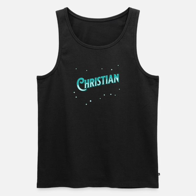 Christian Namen personalisiert - Männer Premium Bio Tank Top - Schwarz