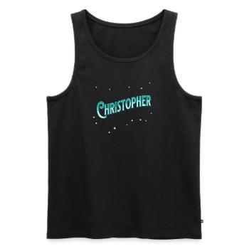 Christopher name personalized - Men's Premium Organic Tank Top - black - Front - AI Model Male 178 light (178cm)