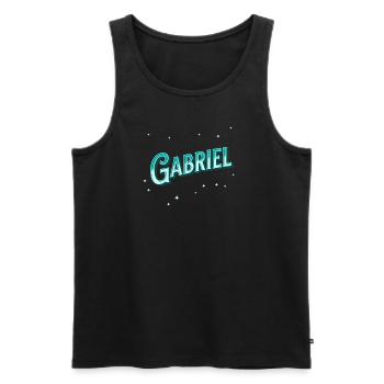 Gabriel Namen personalisiert - Männer Premium Bio Tank Top - Schwarz - Vorne - Michal (187cm)