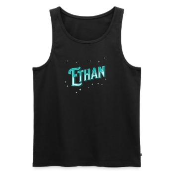 Ethan Namen personalisiert - Männer Premium Bio Tank Top - Schwarz - Vorne - AI Model Male 178 light (178cm)