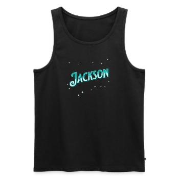 Jackson Namen personalisiert - Männer Premium Bio Tank Top - Schwarz - Vorne - AI Model Male 178 light (178cm)