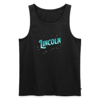 Lincoln names personalized - Men's Premium Organic Tank Top - black - Front - AI Model Male 178 light (178cm)
