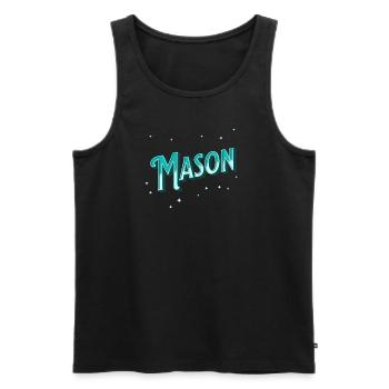 Mason Namen personalisiert - Männer Premium Bio Tank Top - Schwarz - Vorne - AI Model Male 178 light (178cm)