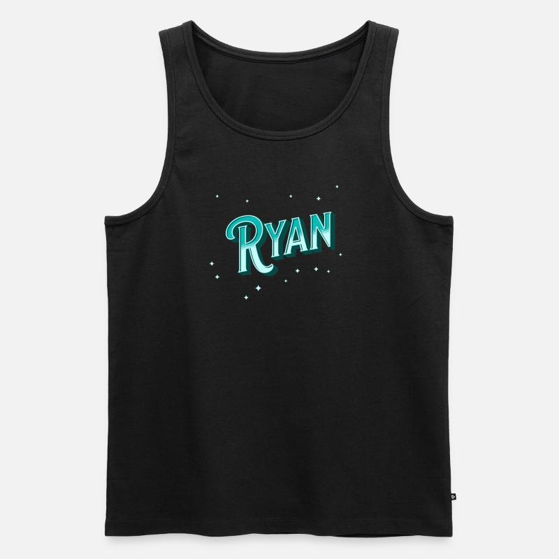 Ryan Namen personalisiert - Männer Premium Bio Tank Top - Schwarz