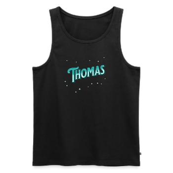 Thomas Namen personalisiert - Männer Premium Bio Tank Top - Schwarz - Vorne - AI Model Male 178 light (178cm)
