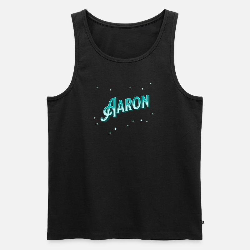 Aaron name personalized - Men's Premium Organic Tank Top - black