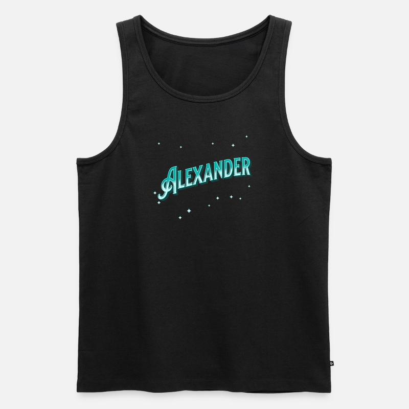 Alexander Namen personalisiert - Männer Premium Bio Tank Top - Schwarz