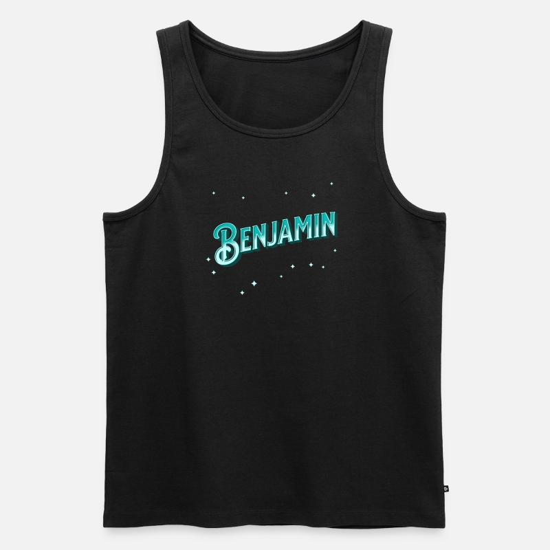 Benjamin name personalized - Men's Premium Organic Tank Top - black