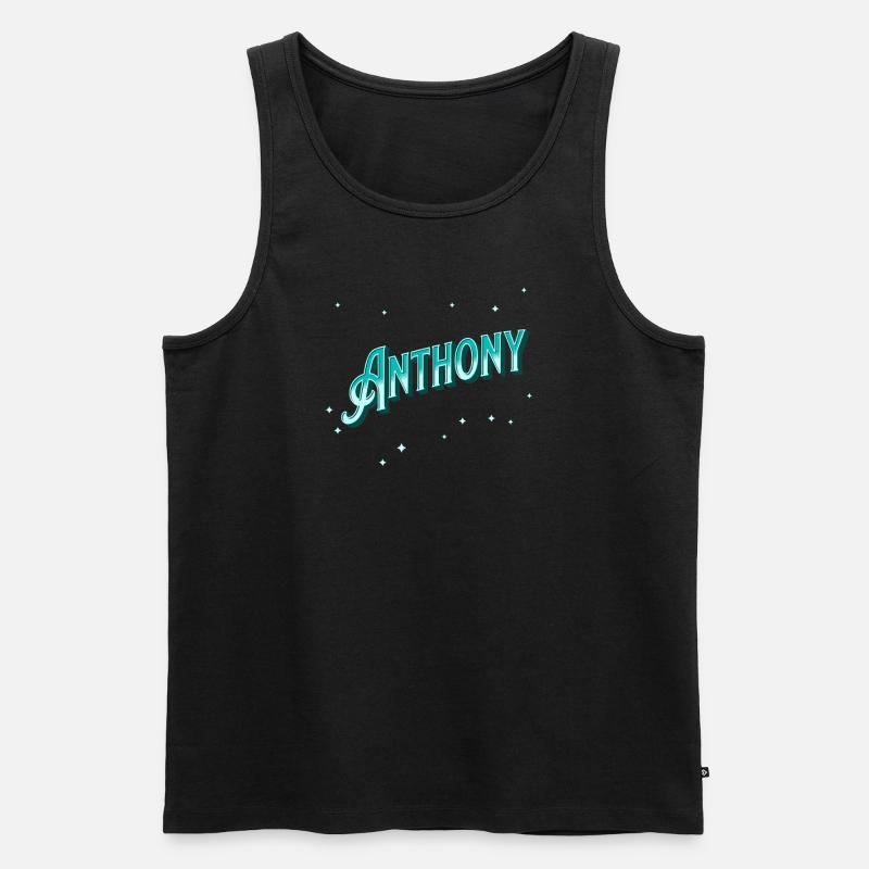 Anthony Namen personalisiert - Männer Premium Bio Tank Top - Schwarz